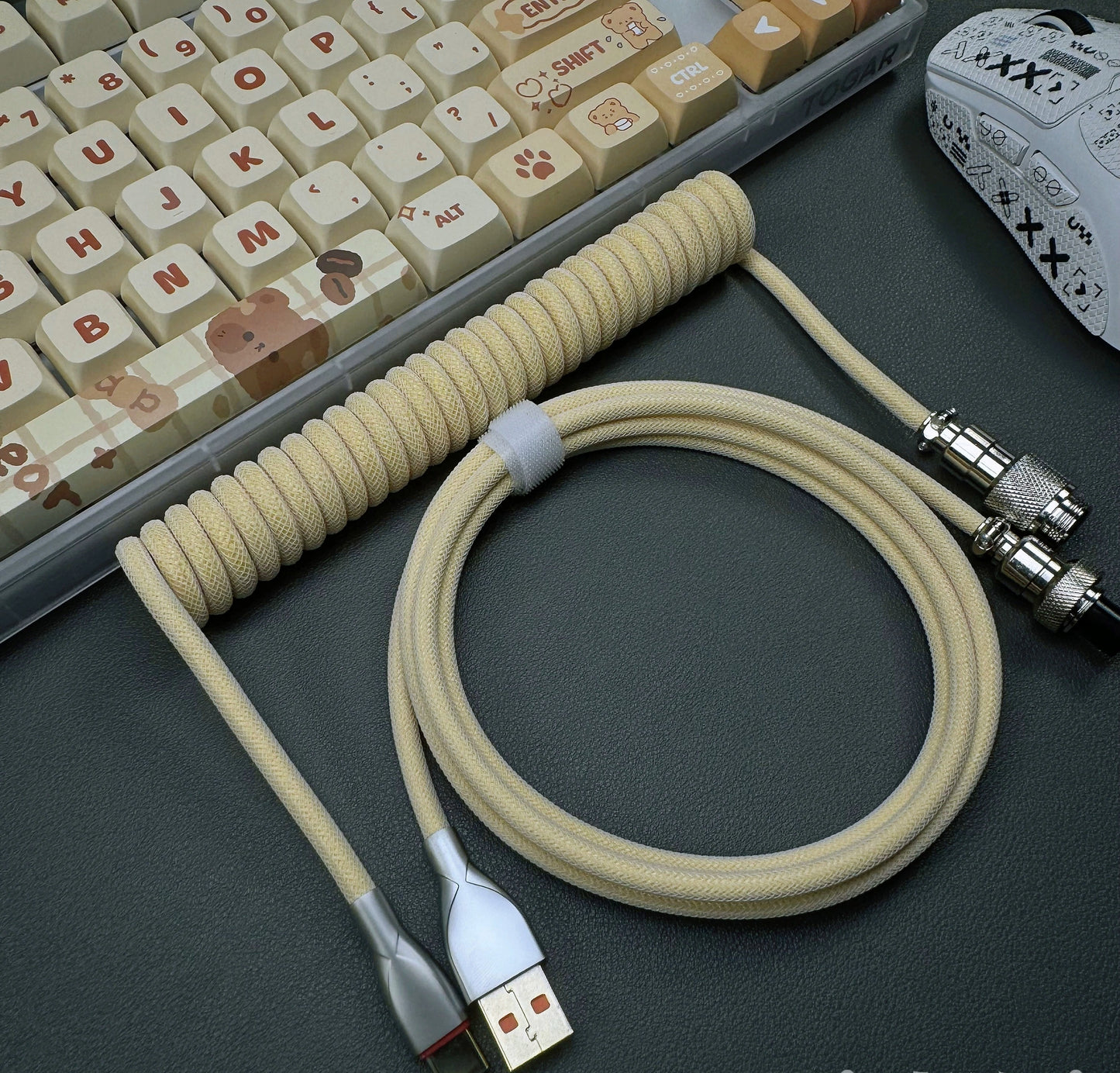 Premium Coiled Aviator Mechanical Keyboard Data Cable