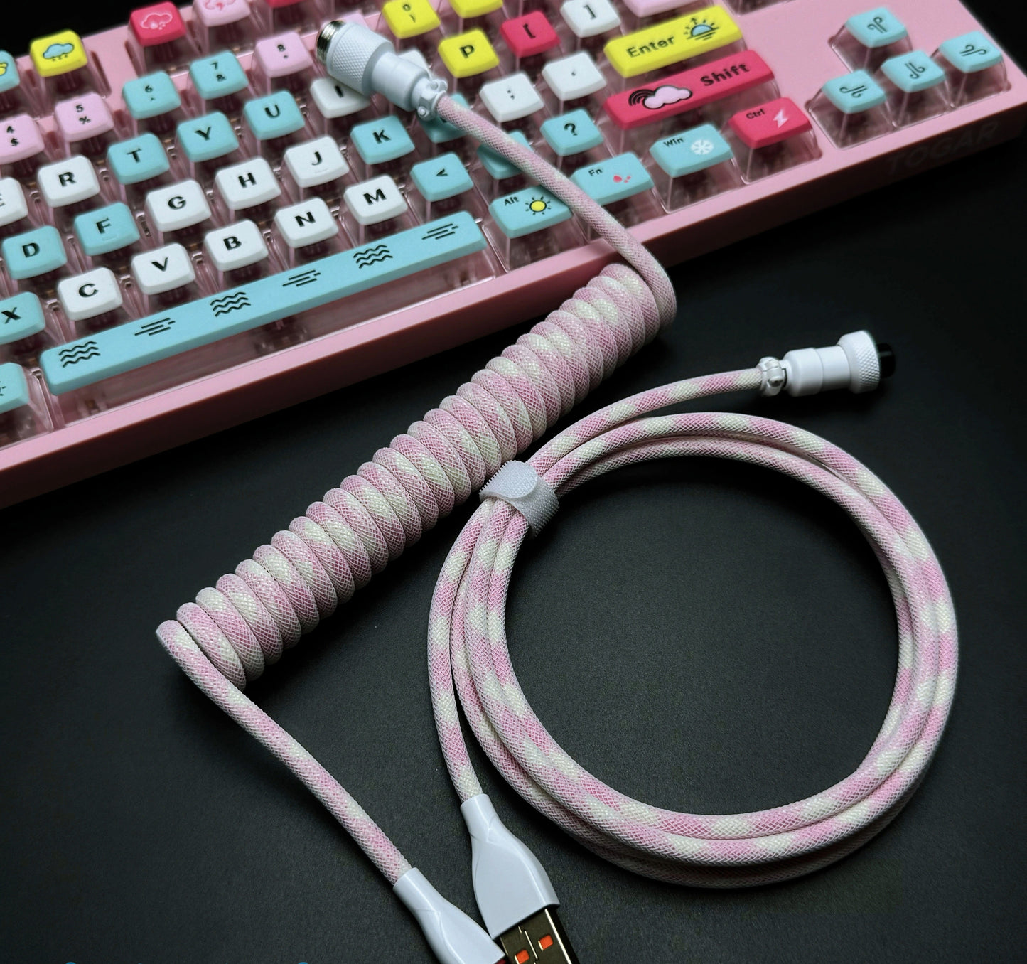 Premium Coiled Aviator Mechanical Keyboard Data Cable