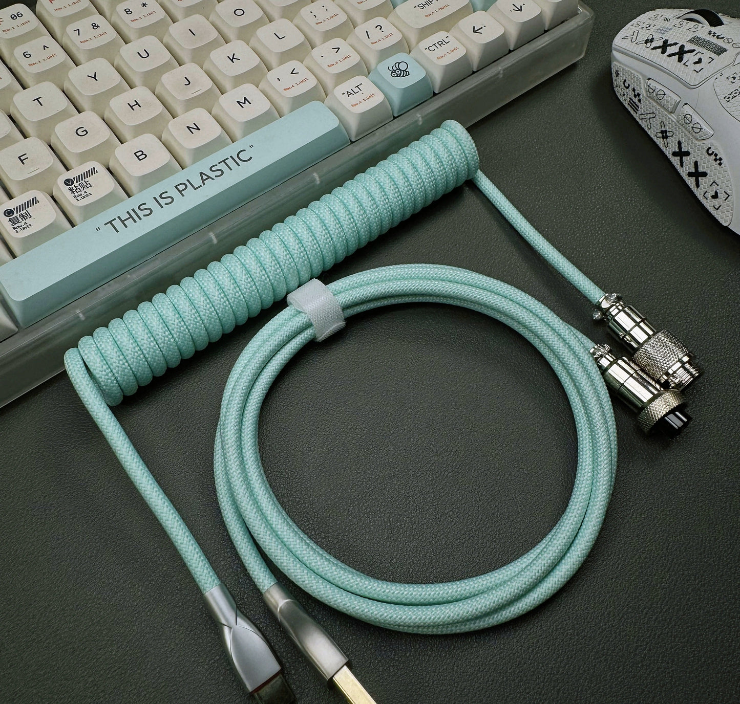 Premium Coiled Aviator Mechanical Keyboard Data Cable