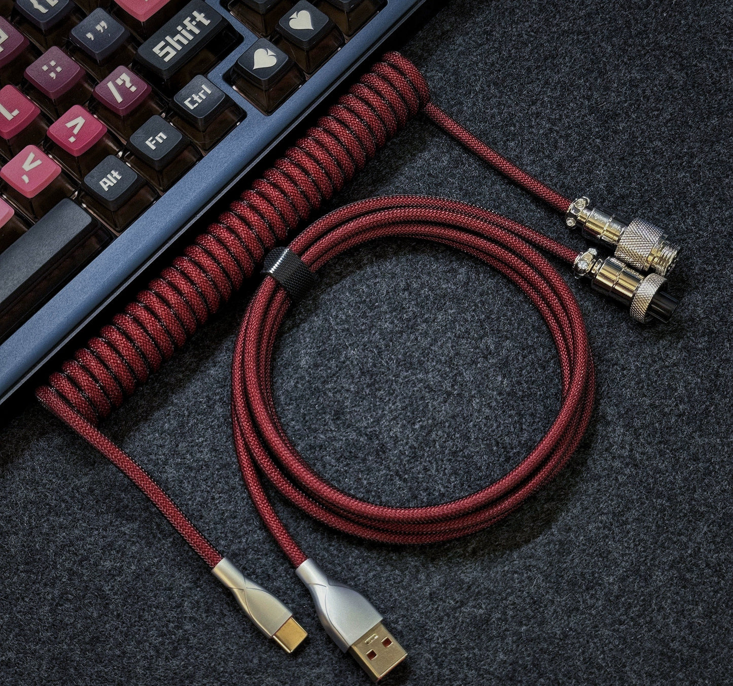 Premium Coiled Aviator Mechanical Keyboard Data Cable